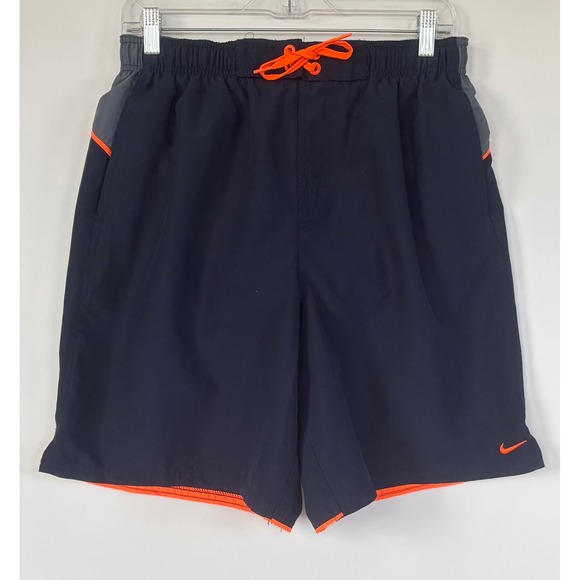 Nike Other - Nike Mens Athletic Shorts Navy Blue Orange Grey Running Training Size L